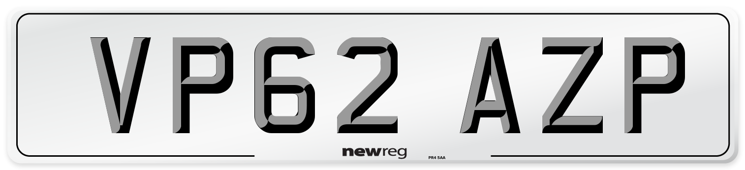 VP62 AZP Number Plate from New Reg